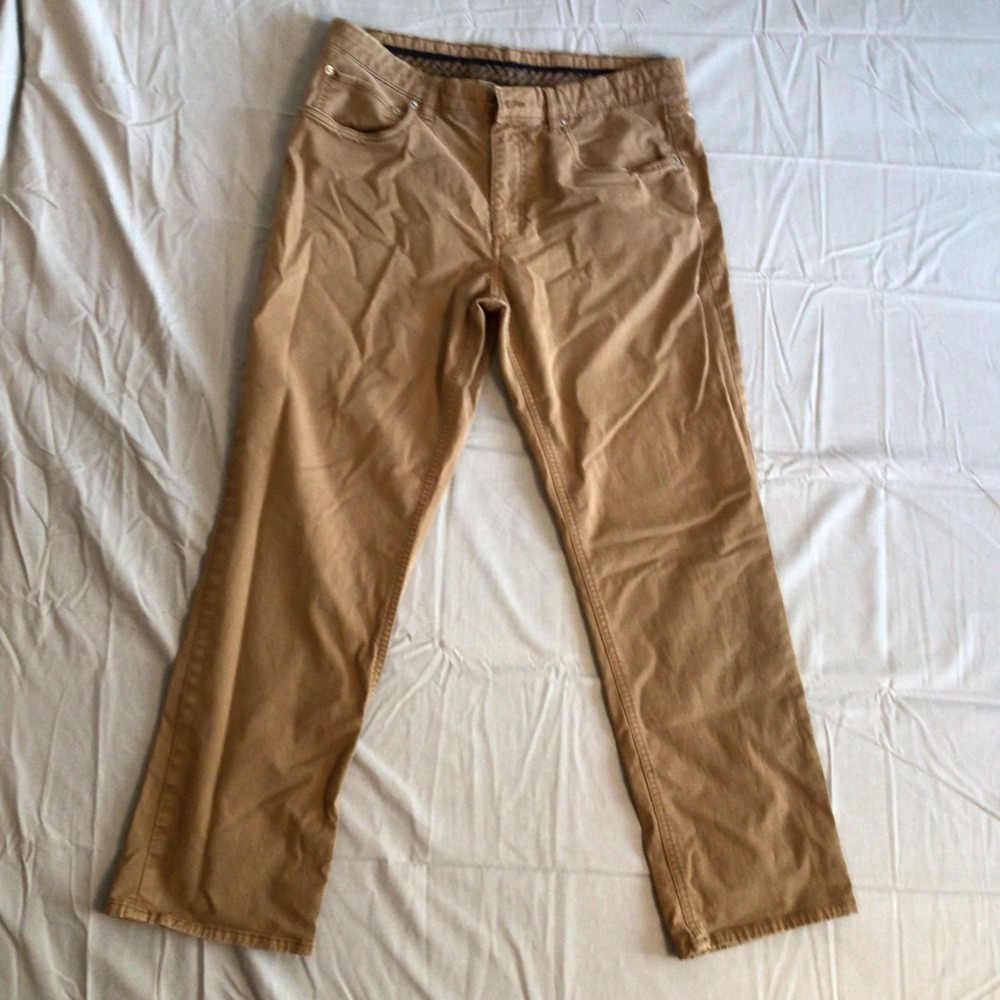 Cremieux Men's Pants‎ 34x30 Brown Cotton Straight Leg Pockets Dress Khakis EUC
